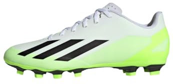 adidas Unisex X Crazyfast.4 Flexible Ground Boots Football, Cloud White/Core Black/Lucid Lemon, 8 UK