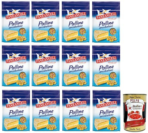 Italian Gourmet Palline Arcobaleno Decorazioni Dolci mehrfarbig 12 x 60g | Confetti zuccherati per dessert; runde Streusel zum Verzieren von Kuchen, Gesamtnettogewicht 720 g + Kostenlos Polpa 400g