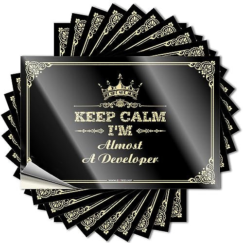 Stickers for Car Keep Calm I'm Almost A Developer Stickers Stickers for Car Adult Humor Stickers (Color : Colour, Size : 6X9CM)