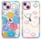 Yoedge 2 Stück Happy Smiley Face HandyHülle für Apple iPhone 13 Mini Hülle 5,4, Transparent Smile Gesicht Niedliches Muster Design Aesthetic Case Schutzhülle für iPhone 13 Mini Mädchen Frauen Cover