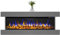 GLOW FIRE Elektrokamin mit Heizung und Kaminfeuer (Wandkamin Clear 50) - elektrischer Kamin mit LED-Feuer in 3 Farben, Heizlüfter, Deko & Fernbedienung - zum Aufhängen an der Wand - 152x53 cm, Grau