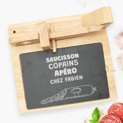 CADEAUX.COM - Guillotine à saucisson personnalisée - Apéro - Cadeau Personnalisable Prénom - Fête des Pères - Cadeau Papa - Cadeau Original - Cadeau Fete des Peres