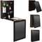 COSTWAY Folding Wall Mounted Drop-Leaf Table, Space Saving Floating Computer Desk with Blackboard, Home Office Living Room Bedroom Hanging Dining Table, 60 x 85 x 145cm (Brown)