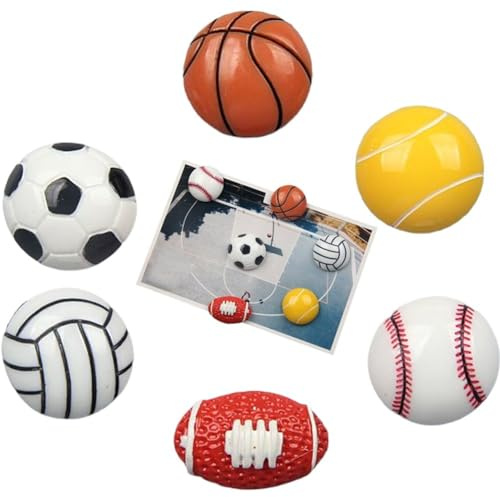 Cartoon -Basketball -fußball -kühlschrankmagnete 6pcs/Set Sport Kühlschrank Magnete 3D Kühlschrank Aufkleber Home Dekoration