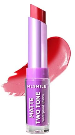 2 in 1 Lippenstift, zweifarbig schimmernder Lippenstift Perlglanz Samt Feuchtigkeitsspendend Nicht klebender Lippenbalsam Gradient Bite Lip Lipstick High-Pigment Color Lipliner Lip Gloss(04#)