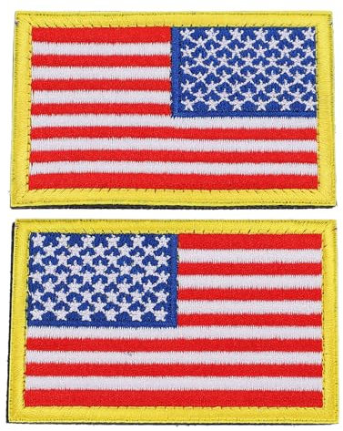 Operitacx 2St Aufnäher mit amerikanischer Flagge patch patch amerikanische flagge auf uniform US-Flaggen-Patch Außenflagge taktische Aufkleber Armband-Patch Flaggenpatch Hut, 8X5X0.5CM, Gelb