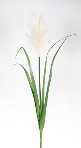 Seidenblumen Roß Pampasgras 75cm weiß GA Kunstgras Dekogras künstlicher Pampasgraszweig Wedel Cortaderia Selloana
