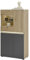 Stella Trading Lille Highboard mit LED-Beleuchtung in Anthrazit, Artisan Eiche Optik - Moderner Wohnzimmerschrank mit viel Stauraum - 75 x 140 x 38 cm (B/H/T)