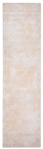 Teppich Baumwolle beige 80x300cm orientalisches Muster Antik-Optik Läufer Beykoz