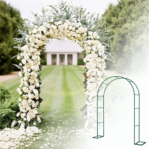 Gartenbogen Aus Metall, 200 cm/220 cm/230 cm, Große Pergola Torbogen, Rosenbogen, Rankhilfe Spalier Für Hochzeit, Party, Braut, Abschlussball, Garten, Blumendekoration(Color:Green,Size:W2.0MxH2.3Mx0.4