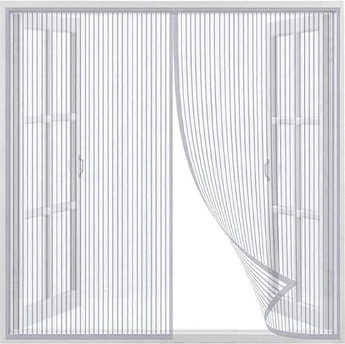 Zanzariera magnetica per porte e finestre, zanzariera per porte, autoadesiva, traspirante, chiusura automatica, facile da installare, rete non porosa, adatta per balconi e porte e finestre White