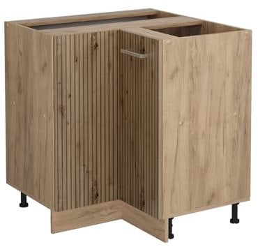 Vicco Eckunterschrank R-Line, Artisan-Eiche/Goldkraft Eiche, 75.6 cm ohne Arbeitsplatte