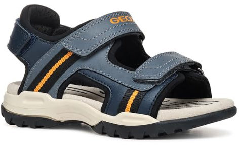 Geox J Borealis Boy A, Sandale garçon, Navy/Orange,
