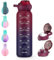 SLUXKE 18/10 Edelstahl 700ml mit Strohhalm-Deckel und Tassen-Deckel, vakuumisolierte Flasche mit Griff, 700ml Sport-Wasserflasche, auslaufsicher für Outdoor, Arbeit, Camping Verwendung ROT SCHWARZ