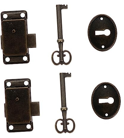 CRILSTYLEO 2 Stück Riegelschlösser Im Retro-stil Für Möbel Antike Schrankschlösser Box-zubehör Vintage-riegel Metallkonstruktion
