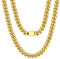 U7 Herren Halskette Edelstahl Kette Männer Schicke Gold Panzerkette Miami Kubanisch Ketten 7mm Breit Halsreif Gliederkette Männer Halskette Hip Hop Metallkette Halsschmuck Modeschmuck für Jungen