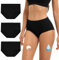 INNERSY Periodenunterwäsche Starke Blutung Schwarz Hohe Taille Menstruationsunterwäsche 3er Pack (S, 3 Schwarz)