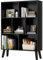 Würfel Bücherregal 3 Etagen Mid-Century Bücherregal mit Beinen, Retro-Holzbücherregale Organizer Aufbewahrungsregal, Freistehende moderne offene Bücherregale für Schlafzimmer, Wohnzimmer, Schwarz