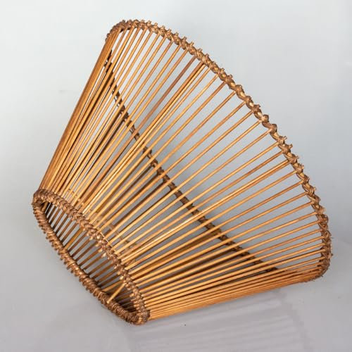 Osasy Rattan Lampenschirme, 30 cm x 16.8 cm, Boho-Design, Lampenschirm E27 Fassung für Korbleuchte, Hängelampe Stehleuchte Decke,Naturbraun