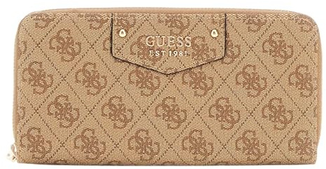 GUESS Eco Brenton SLG Large Zip Around Wallet L Latte Logo