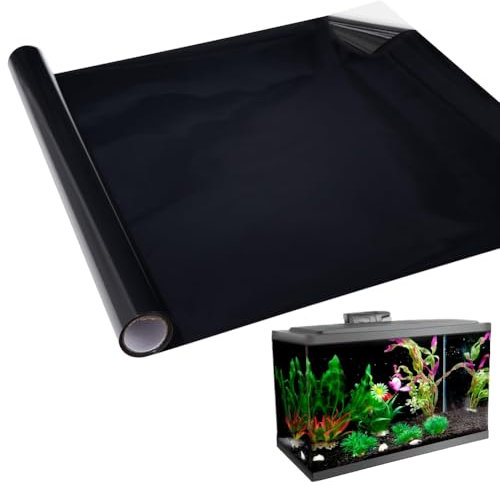 Piashow Aquarium Rückwandfolie, 40x200cm Aquarium Folie Rückwand Schwarzer Aquarium Hintergrundfolie, Zuschneidbar, Aquarium-Aufkleber-Hintergrund für Dekoration Ihr Aquarium