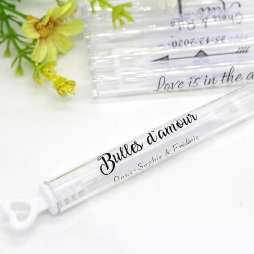 DIY 100 STÜCK Hochzeitsblasenetiketten Personalisierte transparente Aufkleber, Blasenstab-Etikett klar, Individueller Hochzeits-Gaststift