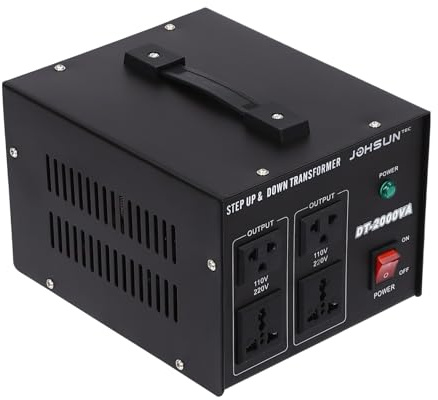 Transformateurs de tension 2000 W avec poignée de transport, 220 V vers 110 V, tension Step Up & Step Down Voltage, pour climatiseurs, réfrigérateurs, machines à laver, ordinateurs, téléviseurs