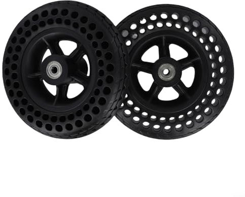 Ersatzreifen für Rollstuhl, schwarz, massiver Reifen, Mobilitätshilfe, Rollstuhl-Radnabe, rutschfeste Gummi-Konstruktion, solides 17,8 cm Rad mit Reifen, benutzerfreundliche Installation für