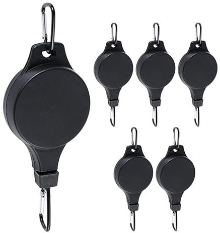 Jecdfs 2 Pièces Poulies Rétractables pour Plantes, Système de Suspension Ajustable pour Pots de Fleurs et Paniers, Capacité de 1-8 kg, pour Décoration de Jardin, Balcon et Intérieur