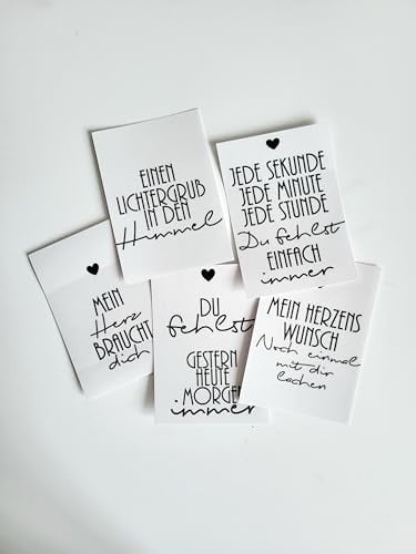Aufkleber Set Grablichter, verschiedene neutrale Sticker für Grabkerzen, 5 Stück