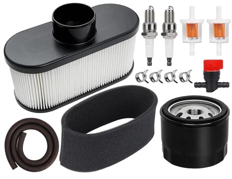 LAVAS Kit di messa a punto for trattorino tosaerba Kawasaki FR651V FR730V FS481V Sostituisci il filtro dell'olio 49065-7007 e il filtro dell'aria 11013-7047