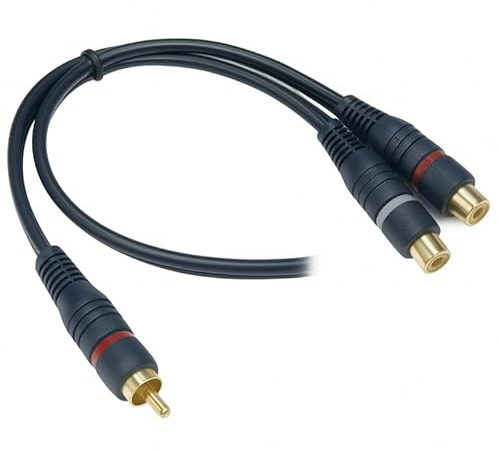 T-ProTek Cinch Y-Kabel Y Adapter Verteiler Subwoofer Kabel Chinch CAR Hi-Fi
