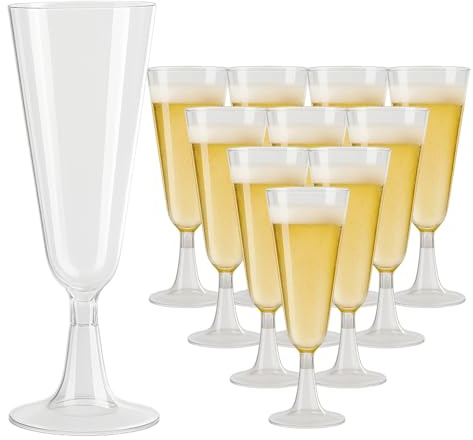 kaiyaya 30 Stück Sektgläser Plastik, 150ml Sektgläser Kunststoff Mehrweg Champagner Gläser, Transparent Sektglas Plastik für Sektempfang, Hochzeit, Party, Garten, Geburtstag
