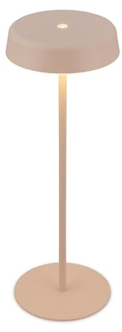BRILONER - Rechargeable LED Table Lamp IP44 with Touch, Dimmable, Warm White Light, LED,Bedside Lamp,Cordless, 13X36.5 cm, Beige