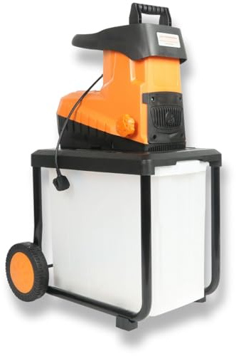 Lazy Tools SHHHHHRED Ultra Quiet Garden Shredder 2800W - Adjustable Cutting Size, Max 45mm Capacity, 60L Collection Box, Automatic Feed, Induction Motor, Transport Wheels