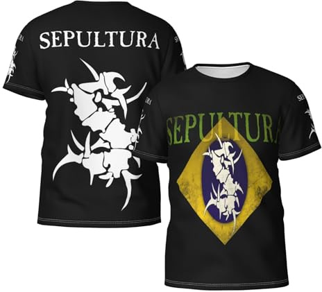 Herren Sepultura T-Shirt Rundhals Roots Schwarz Tshirt Hemd Sommer Lässige Grafik Kurzarm Band T Shirt Tops für Männer Jungen Fans Merch Geschenke