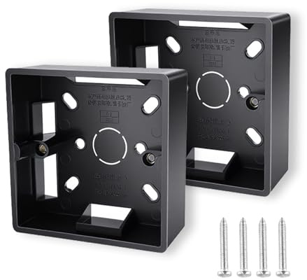 2-Gang Surface Mount Pattress Box, Back Box | Electrical & Network Faceplates (86mm Standard, also for 1-Gang)