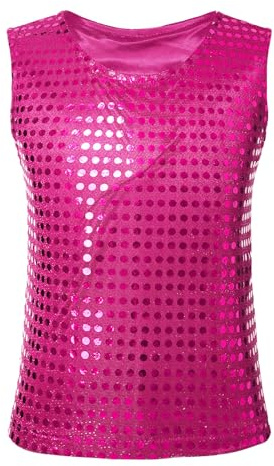 Pailletten Oberteil Kinder Mädchen, Kleinkind Mädchen Jungen Casual Pailletten Glitzer Kostüm Party Karneval Kleid Ärmellose Weste Top