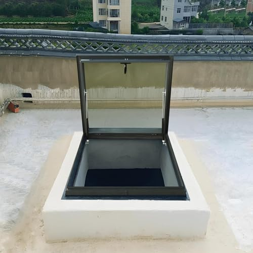 Sótanos escotilla acceso techo con acristalamiento, Casas techo ventana Para iluminación y ventilación, para azoteas, áticos, sótanos(LxW 55x70cm/21.7x27.6in)