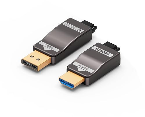 RUIPRO 8K DP zu HDMI 2.1 Glasfaser Modul, abnehmbar, 4K@144Hz | Austauschbares Moduldesign, kein kompletter Kabelwechsel nötig, einfache Wartung und flexible Erweiterungen