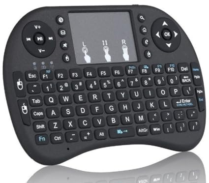 Mini tastiera wireless con touchpad e mouse combinato, retroilluminata a LED, ricaricabile, telecomando portatile, compatibile con: Smart TV, Android TV box, PC, PS3, Xbox]