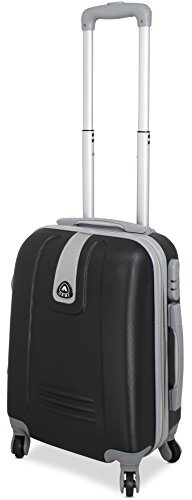 TROLLEY IN ABS 52X35X20 4 RUOTE adatto come BAGAGLIO A MANO per tutti compagnie aeree (NERO)