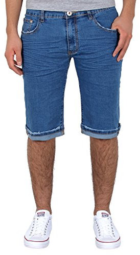 ESRA Herren Jeans Shorts Herren Kurze Hosen Herren Kurze Jeans Hose Bermuda Shorts Sommer Hose AS431