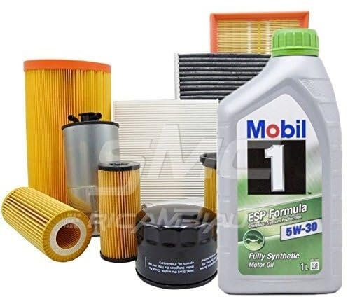 KIT TAGLIANDO CON 4 FILTRI MISTI (FILTRO OLIO, FILTRO ARIA, FILTRO CARBURANTE E FILTRO ABITACOLO) + 6 LITRI DI OLIO MOTORE MOBIL 1 ESP 5W30