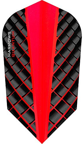 Harrows Quantum Dart-Flights, 100 Mikron, dünn, 3D-Effekt, 5 Sets (15 Stück) (rot)