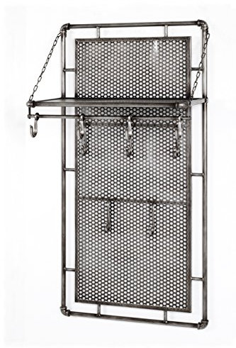 HAKU Möbel Wandgarderobe anthrazit, Metall - Maße: B 60 cm x H 120 cm x T 35 cm, Style: Industrial