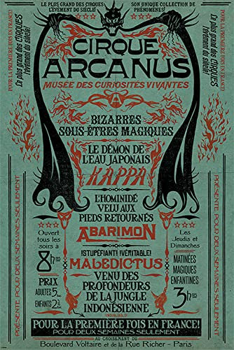 Fantastic Beasts - 2 - Le Cirque Arcanus - Film Kino Poster Druck - Größe 61x91,5 cm + 2 St Posterleisten Holz 61 cm