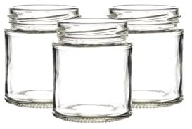 Set of 100 x 190ml Panelled 8oz Jam Jars | 190ml Jam Jars | Including Gold Twist Off Caps | Glass Jars | Preserve & Chutney Jars | J&B