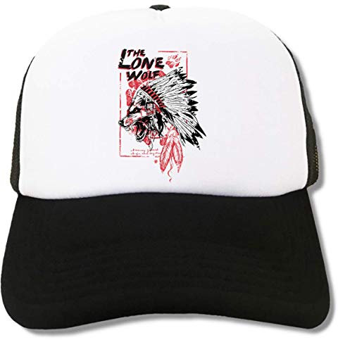 The Lone Wolf Native American Art Trucker Cap Baseball Hat
