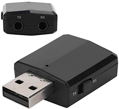 VBESTLIFE Bluetooth5.0 Audio Receiver Sender USB Soundkarte 3 IN 1 AUX 3.5MM Socket Adapter, 3.5mm Kabel, breite Kompatibilität(schwarz)
